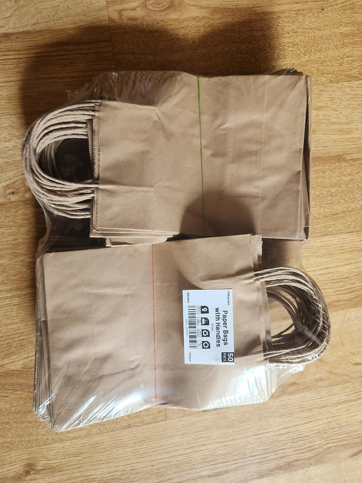 Brown Paper Gift Bags with Twisted Handles 50 Pack Small 9 x 7 x 3.