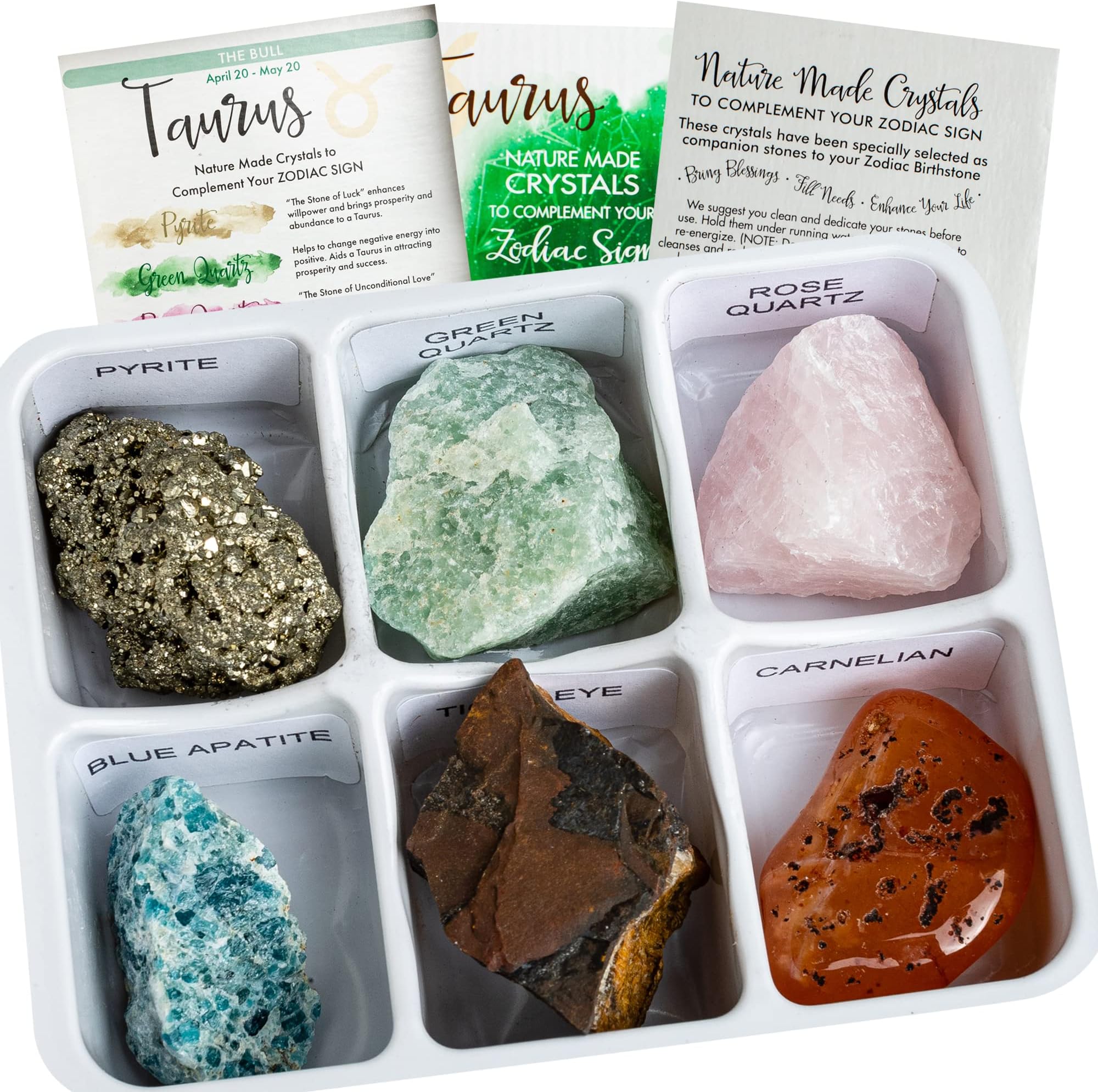 Rock Paradise Horoscope Stone Box Set - Taurus Zodiac Sign – Healing Crystals Birthstone Charms – Astrology Crystal Healing Horoscope Gift