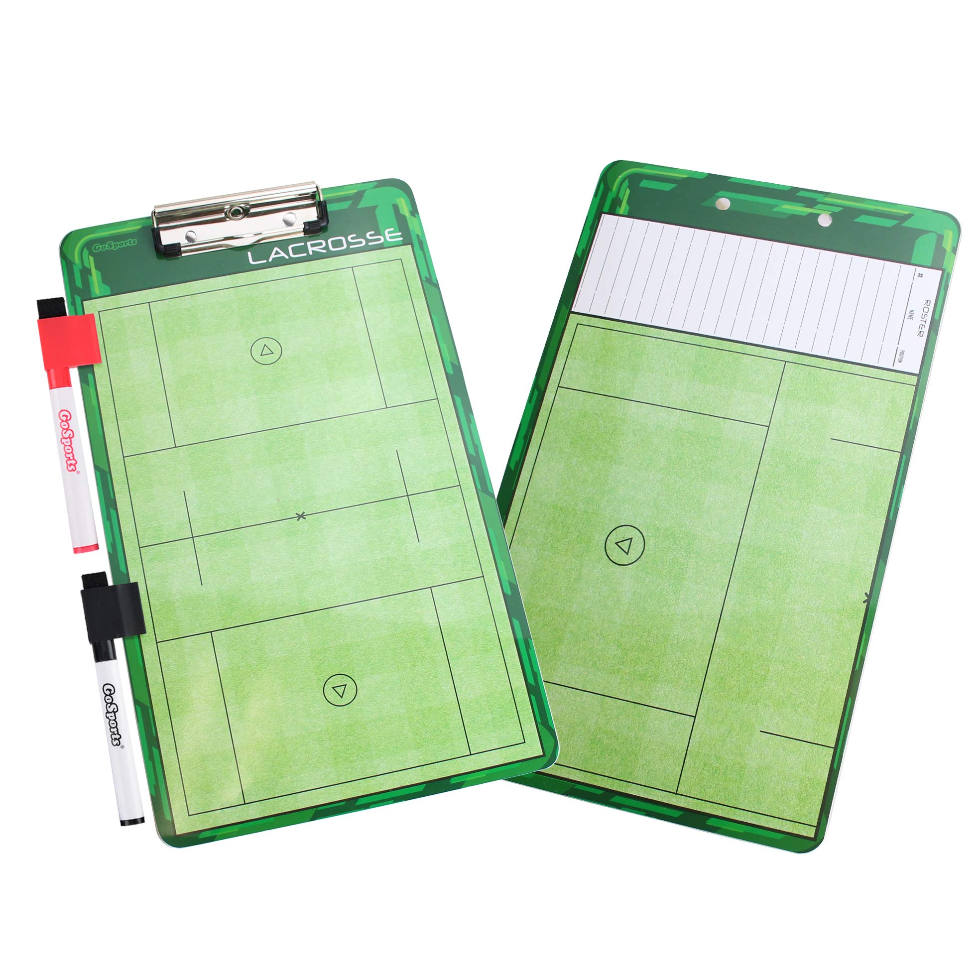 GoSports Lacrosse Coaches Boards - 2 Sided Premium Dry Erase Clipboards