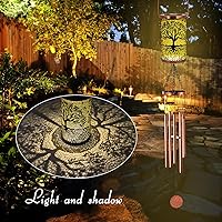 Vista 2 de Campanillas de viento solares de 36 pulgadas, luces colgantes para exteriores, linterna LED desmontable, campanillas de viento de metal