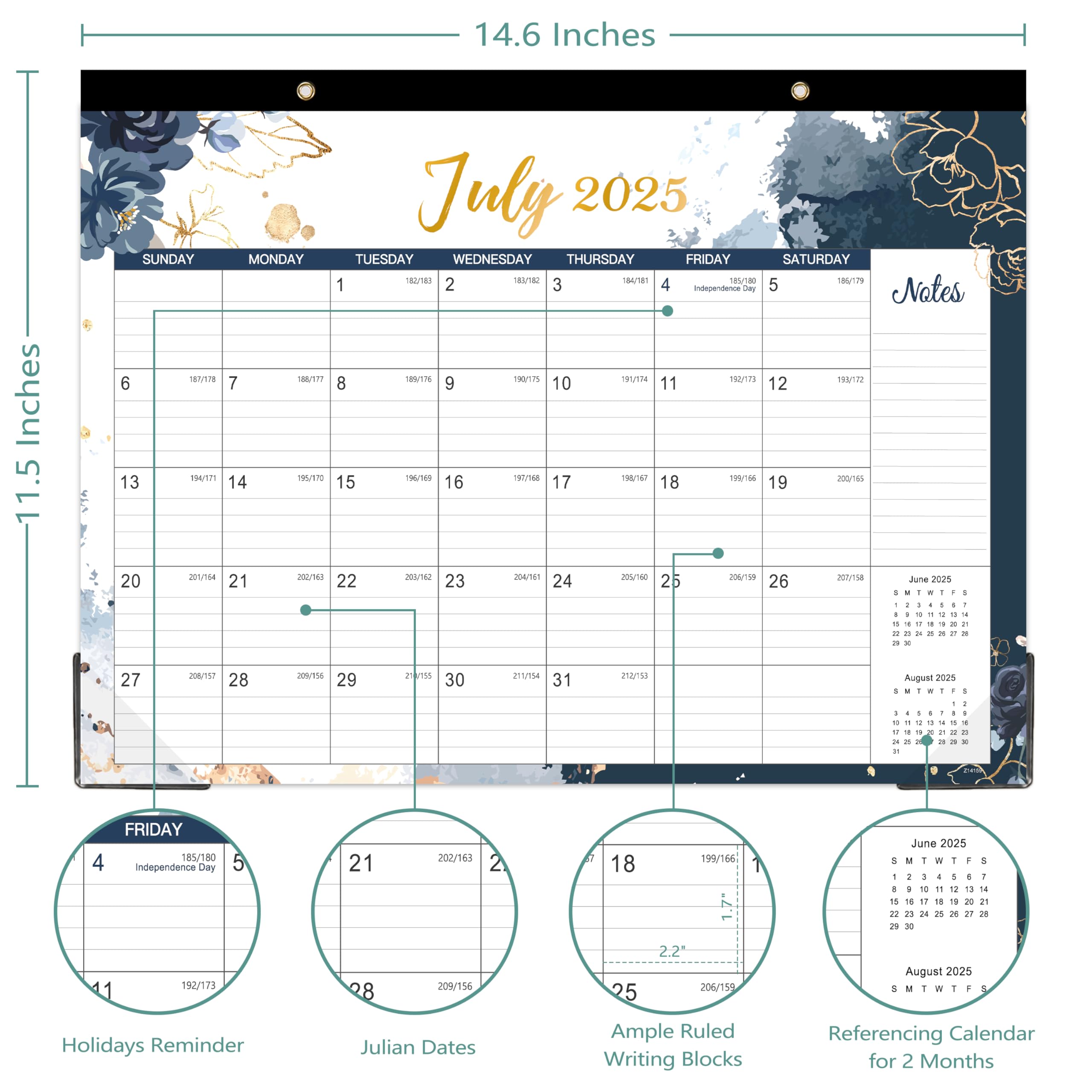 Reference Callender Snapklik.com : Desk Calendar 2025-2026 - 18 Months Desk/Wall Calendar ...