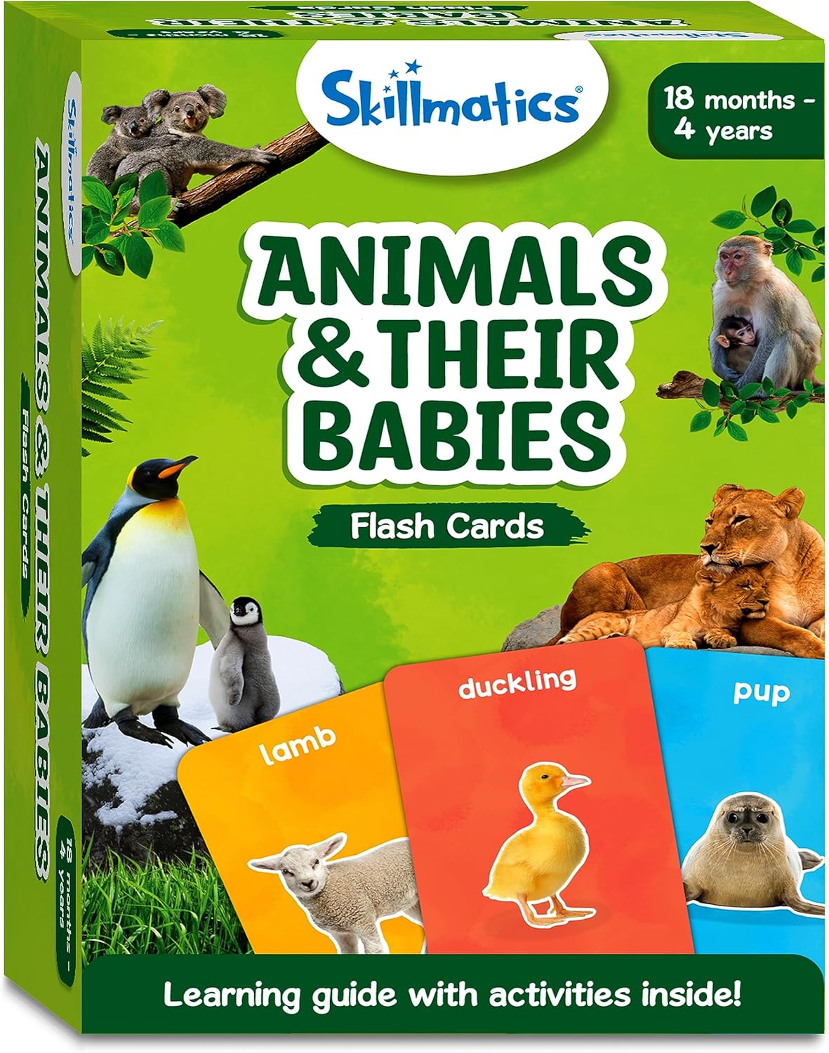 Skillmatics Thick Flash Cards for Toddlers - Animals & Their Babies, Montessori Toys & Games, Gifts, Preschool Learning for Kids 1, 2, 3, 4 Years