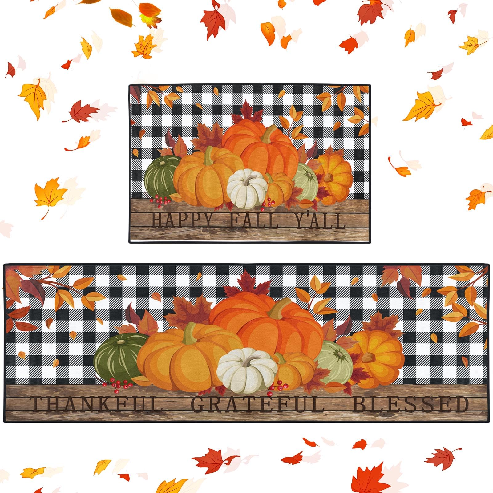 Alfombrillas de cocina antideslizantes para evitar caídas con diseño lavable de calabazas