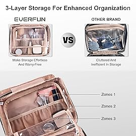 Everfun Hanging Travel Toiletry Bag Christmas Gifts for Women Traveling With Leakproof Compartment Makeup Cosmetic Organizer Dopp Kit Travel Accessories Essentials Must Have