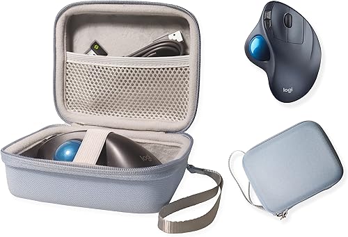 CaseSack Funda para mouse Ergo M575, M570, mouse inalámbrico Trackball, mouse ergomomómico, organizador para mouse de bola de pista, disco duro, hub
