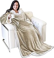 Vista 18 de Catalonia Manta Sherpa Vestible con Estampado de Gatos y Perros con Mangas y Brazos, Cómoda Manta Envolvente de TV con Mangas, Manta Grande