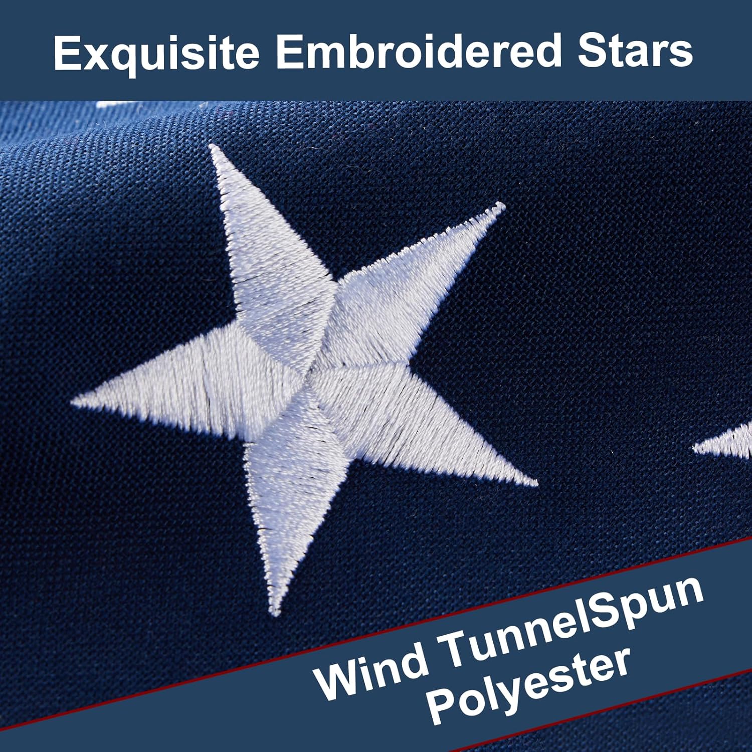 American Flag 3x5 Ft – TearProof Heavy Duty Series, Premium Spun Polyester with Embroidered Stars & Sewn Stripes, All-Weather Outdoor US USA Flags for High Wind Areas - Image 4