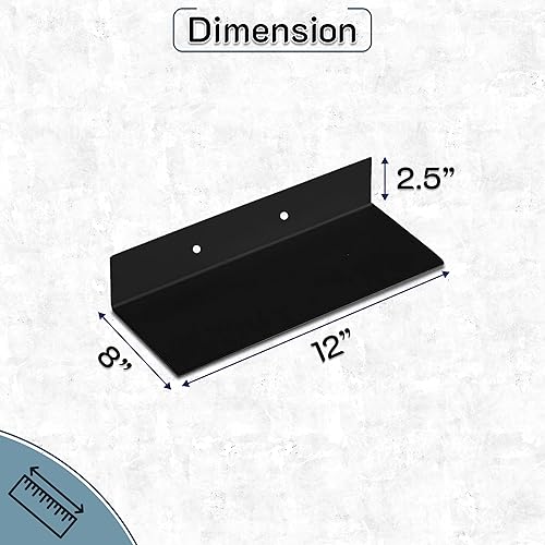 Miniatura 2 de Simond Sore - Estante flotante lineal  Estante industrial de acero resistente montado en la pared, estante diseñado para bricolaje, 48 x 8 x 2.5