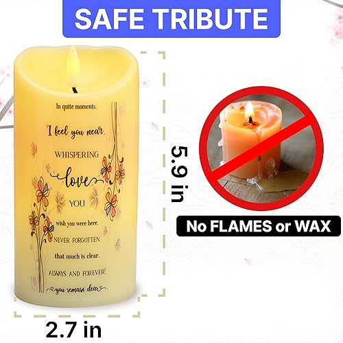 Miniatura 2 de Skywin in Loving - Velas conmemorativas para fallecidos (muy momentos) - Velas LED sin llama de 5.9 x 2.7 pulgadas, velas conmemorativas para