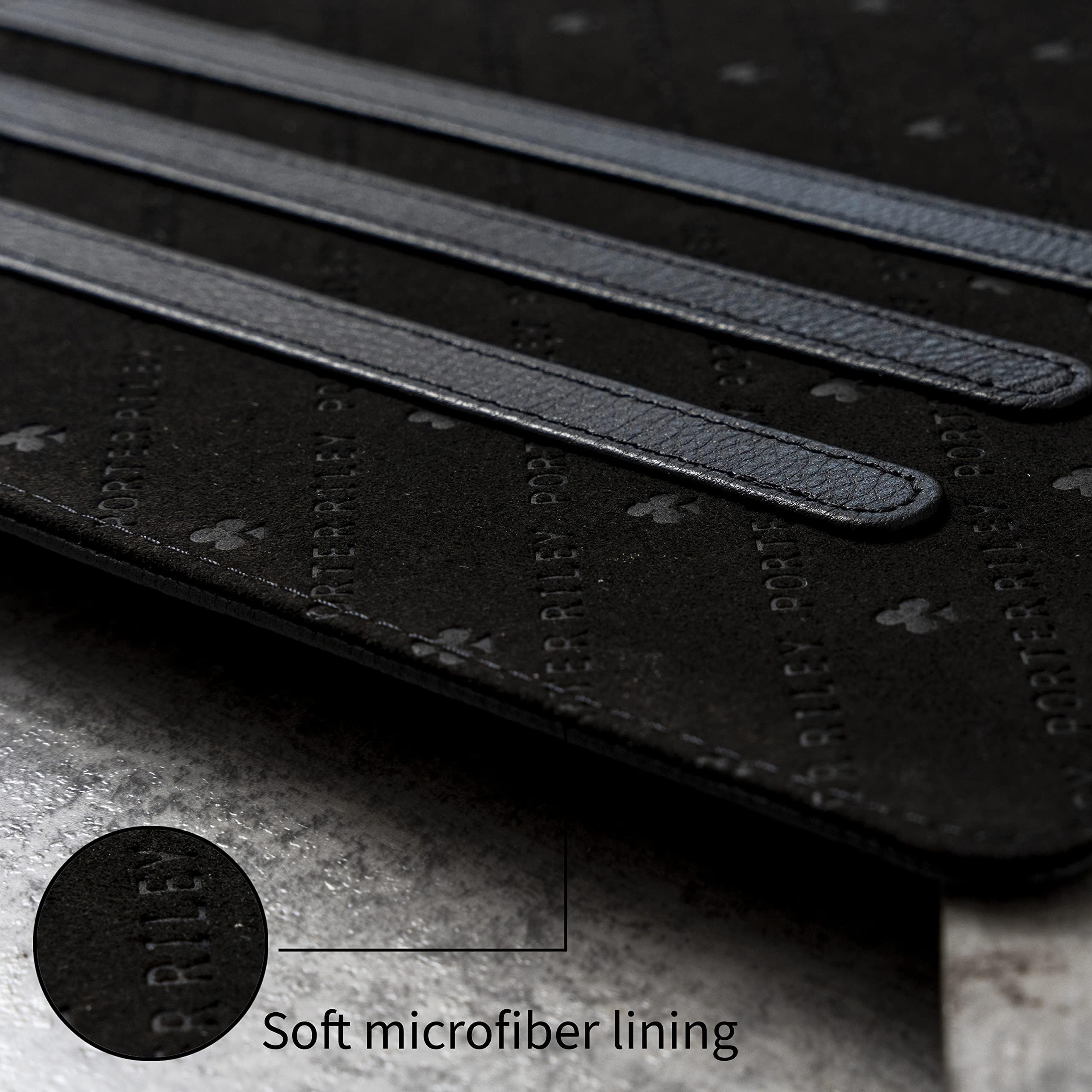 Porter Riley – Lederhülle kompatibel mit iPad Air 13" M4 (2026), M3 (2025) & M2 (2024). Hochwertiges Echtleder Standcase/Cover/Flip (Reines Schwarz)