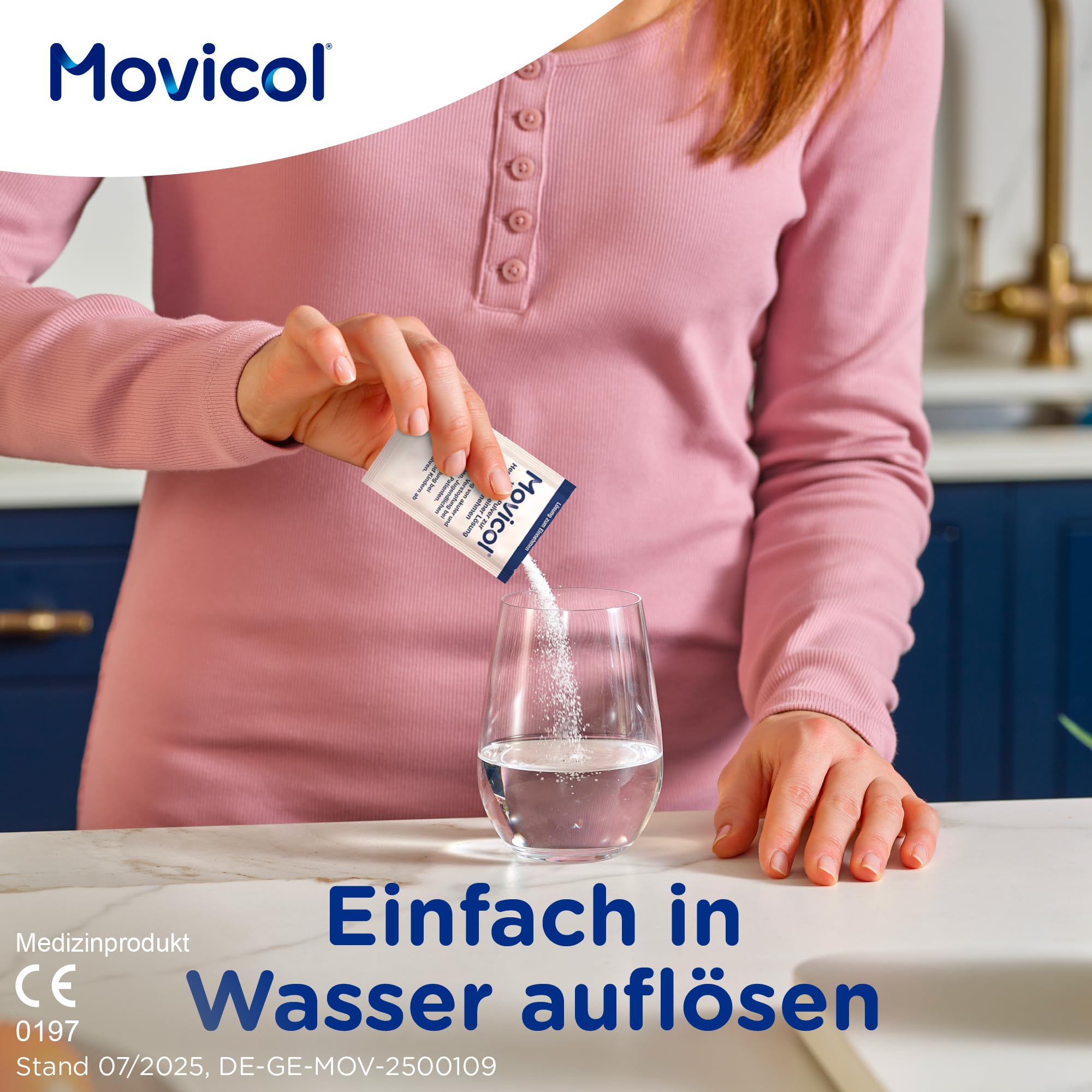 Movicol® Dosierbeutel; Zitrone/Limone, 50 Beutel, gegen Verstopfung bei Erwachsenen & Kindern ab 12 Jahren, Abführmittel, hydratisiert, weicht den Stuhl auf & regt so die natürliche Darmbewegung an