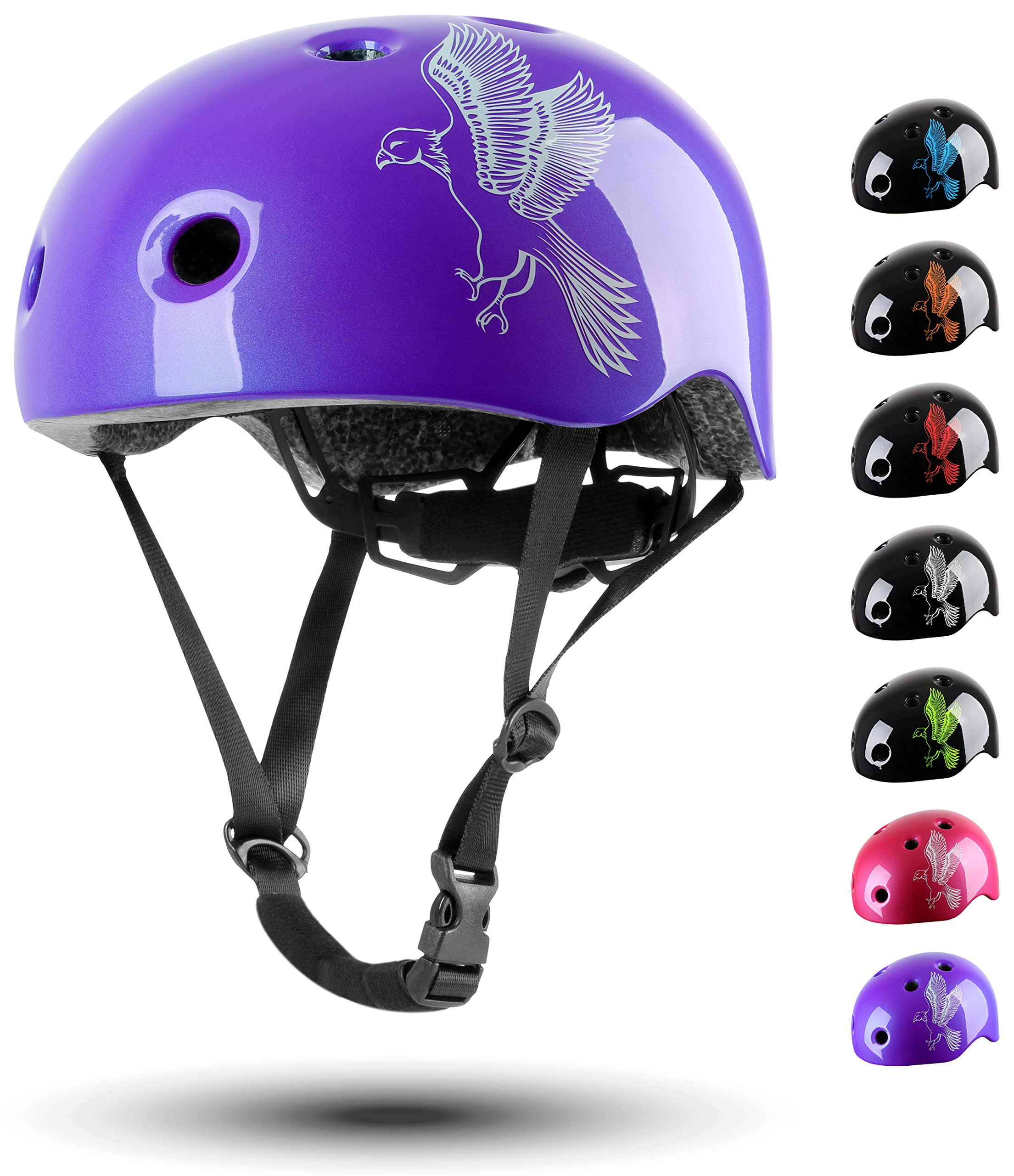 Casque Vélo Enfant Prometheus Taille S 53-55 Cm | Certifié TÜV Pour Skate, Roller, Scooter