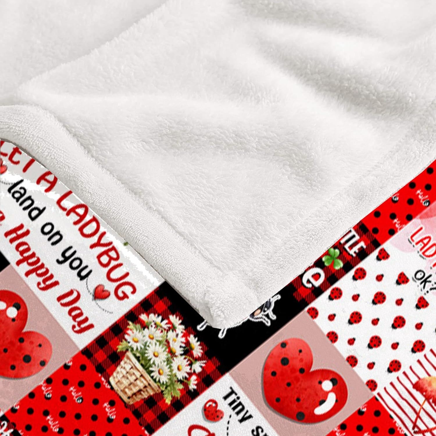 Ladybug Blanket,Ladybugs Gifts for Women Girl,Soft Plush Ladybugs Throw Blankets,Ladybug Stuff Decoration,Lightweight Flannel Quilt,40 x 50 for Kids - Image 8