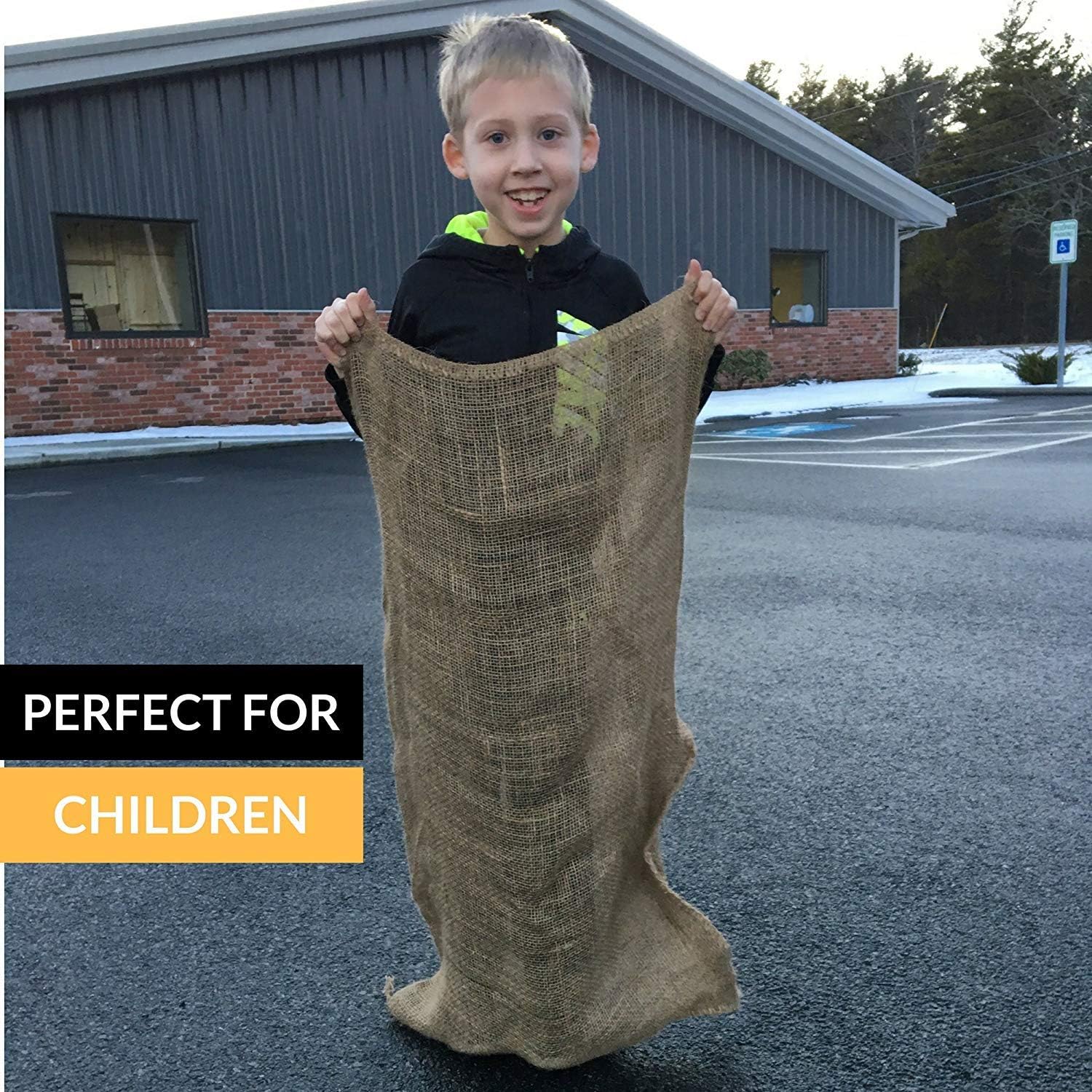 All Natural Reusable Jute Burlap Sacks 24" x 40" | Potato Sack Race Bags for Kids & Adults | Perfect Birthday Party Game | Eco-Friendly Biogradeable Food Storage | Shrub & Plant Frost Protection