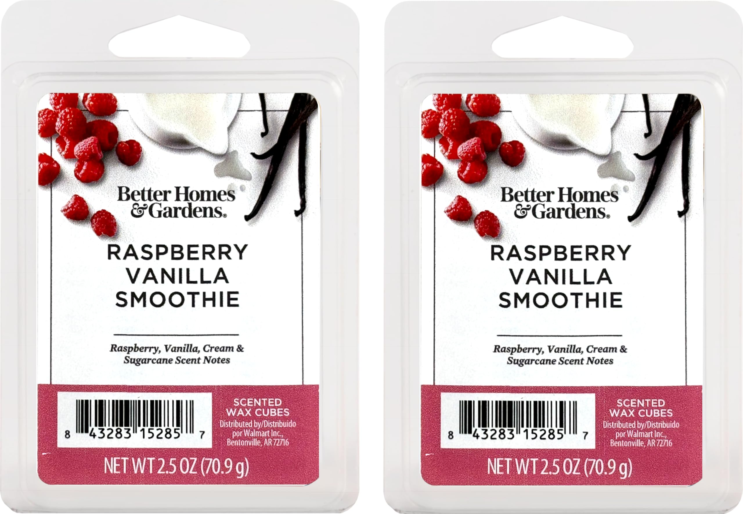 Maclock Better Homes and Gardens Scented Wax Cubes 2.5oz 2-Pack (Rasberry Vanilla Smoothie), Neutral, BG154
