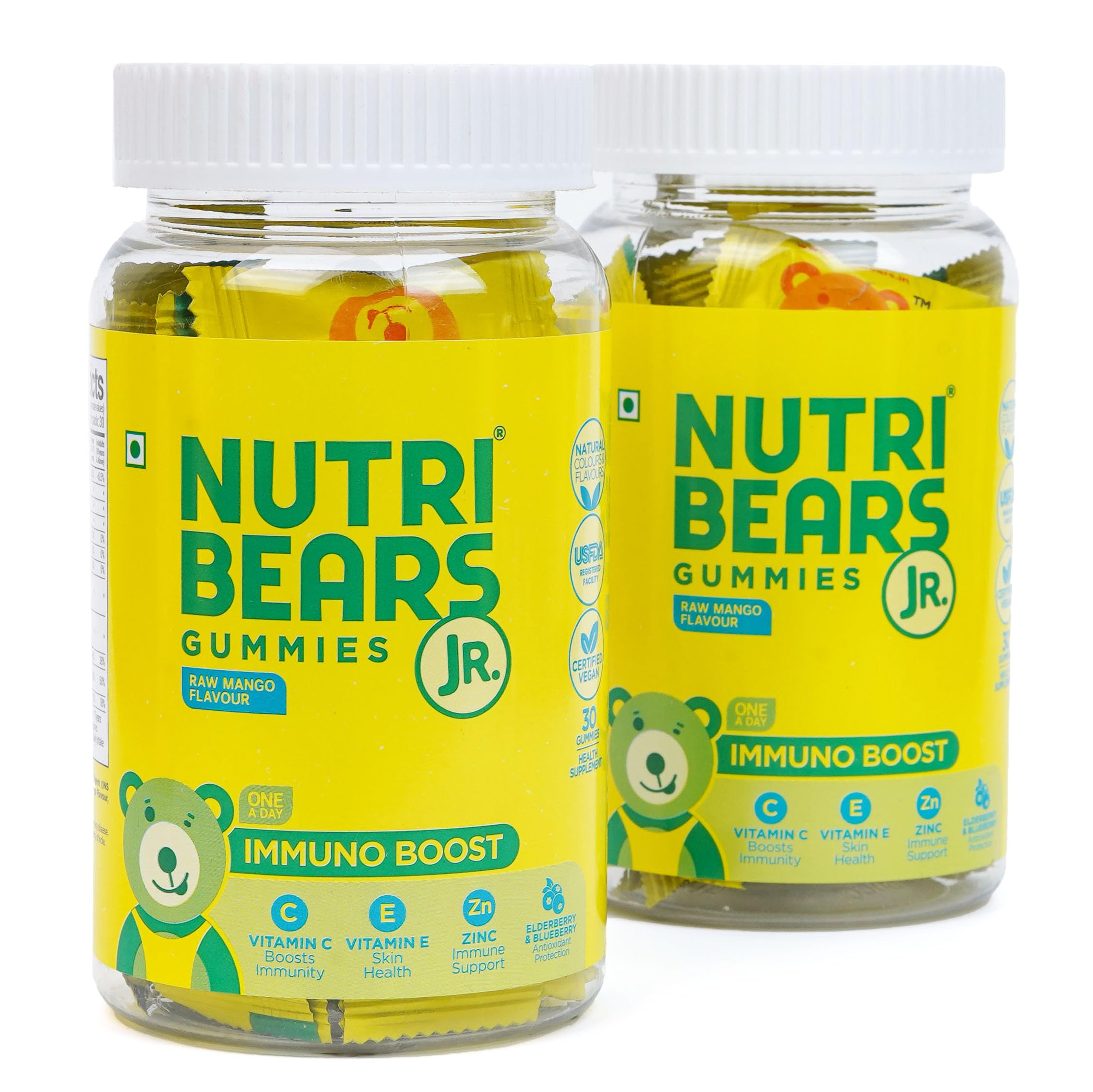 NutriBears Immuno Boost with Vitamin C, E, Zinc, Natural Elderberry & Blueberry, Advanced Antioxidants, Immunity Gummies for Kids and Adults (60 Gummy, Raw Mango Flavour) (B09GKJWF42) Amazon Price History, Amazon Price Tracker