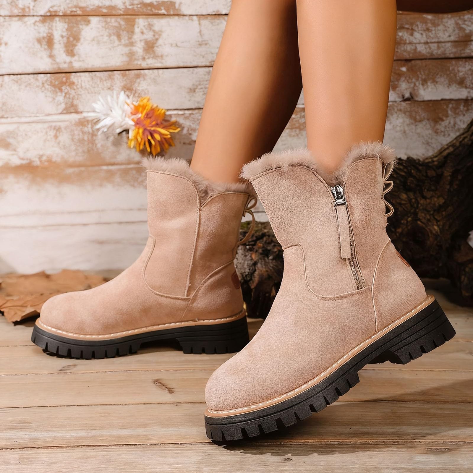 Apres Ski Femme Bottes De Neige Après-Ski Apres-Ski Botte Hiver Chaud Chaussures Glacia Barefoot Bottine Boots Chaussure Pour Grand Froid Fourrées Chaude Imperméable Bottines Montantes Randonnée