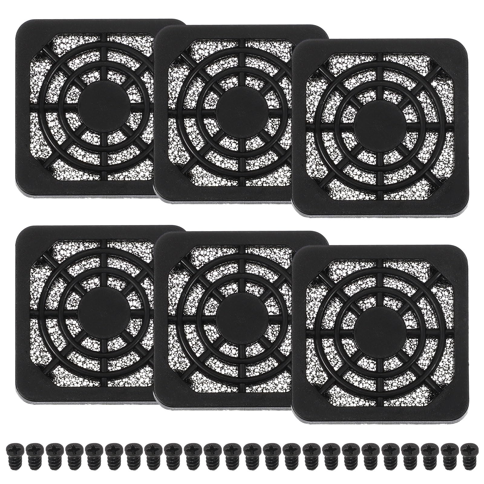PATIKIL 40mm Fan Filter Grill, 6 Pcs Plastic Ventilation Dustproof Grill Covers Cooling Ventilator with Screws for Industry Workshop Computer Case Refrigerators Air Conditioning, Black
