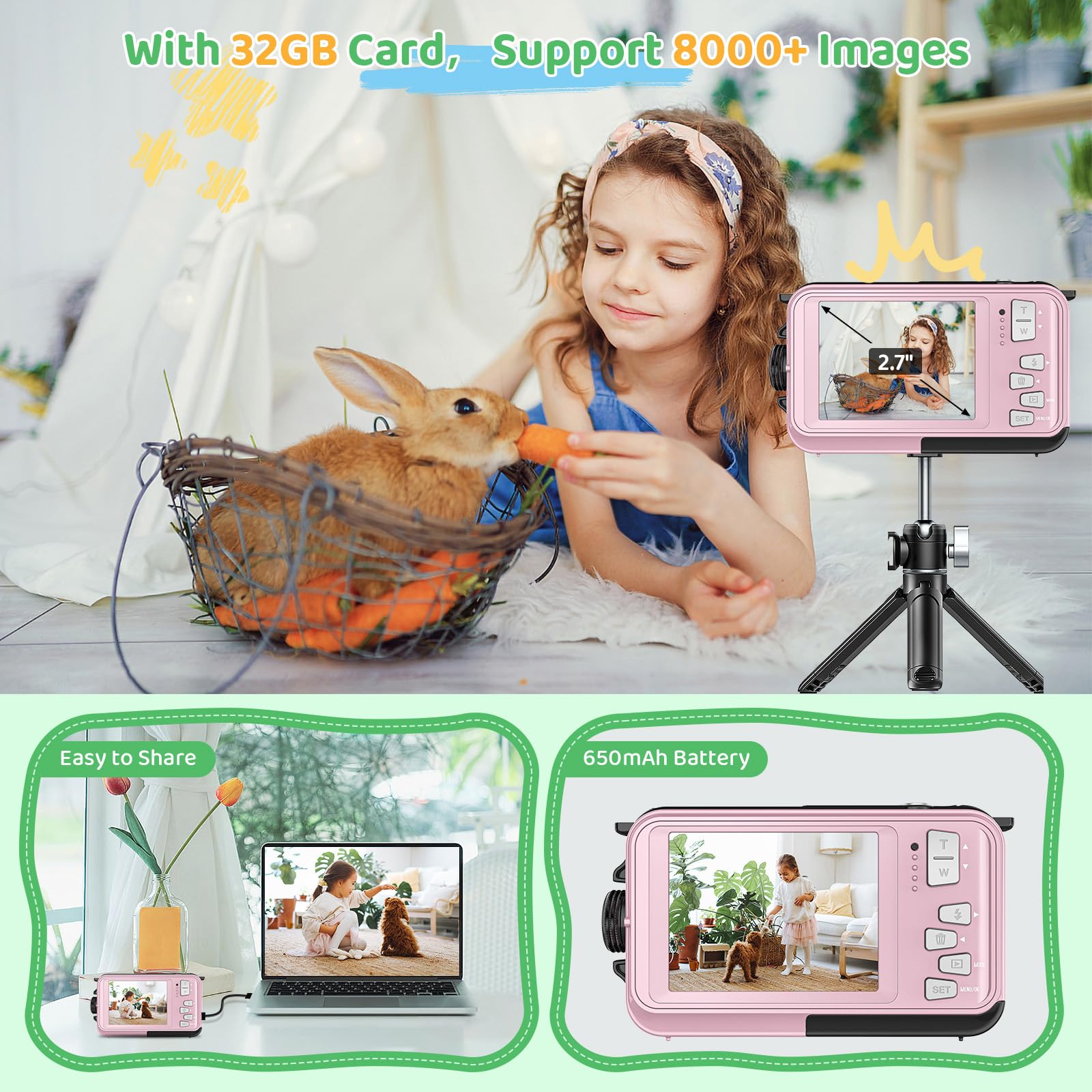 Appareil Photo Etanche Numérique 10FT 1080P Full HD 30MP Caméra étanche 16X Zoom Appareil Photo pour Enfants