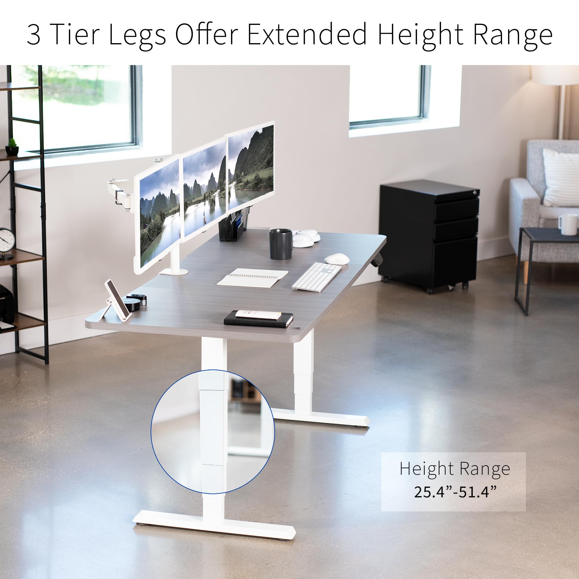 Snapklik.com : VIVO Electric Height Adjustable 71 X 30 Inch Memory ...
