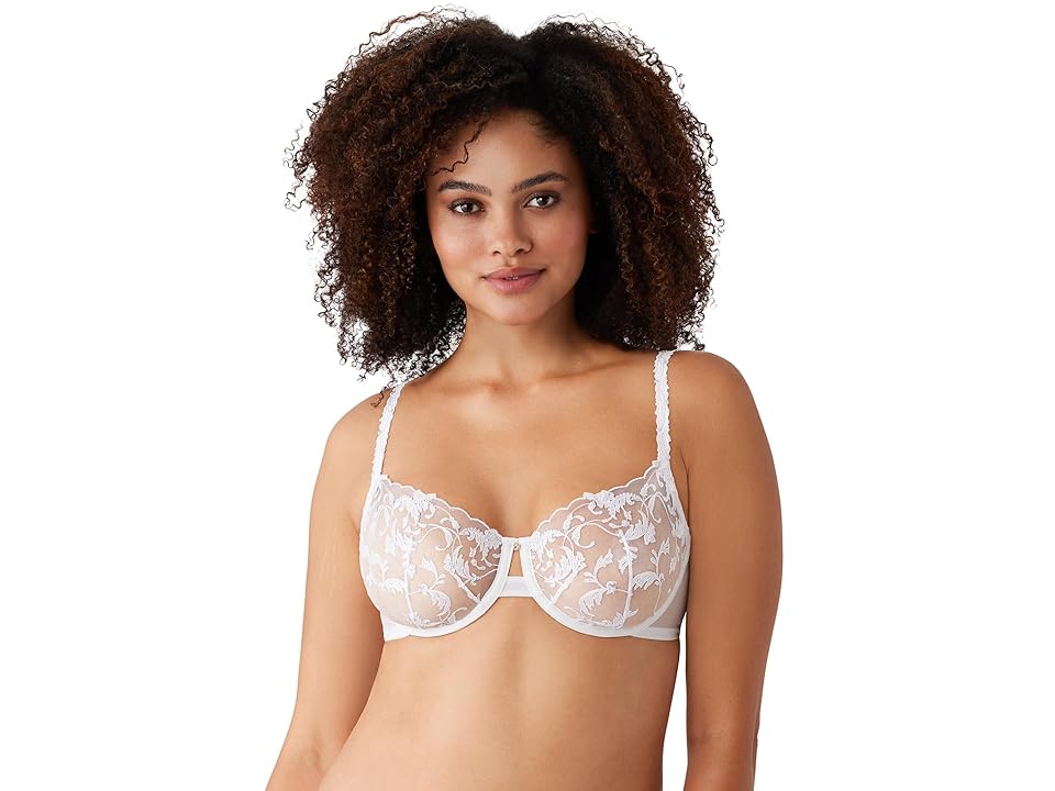 Wacoal Dramatic Interlude Underwire 855379 (White) Women's Bra INTERNATIONAL SHIPPING
