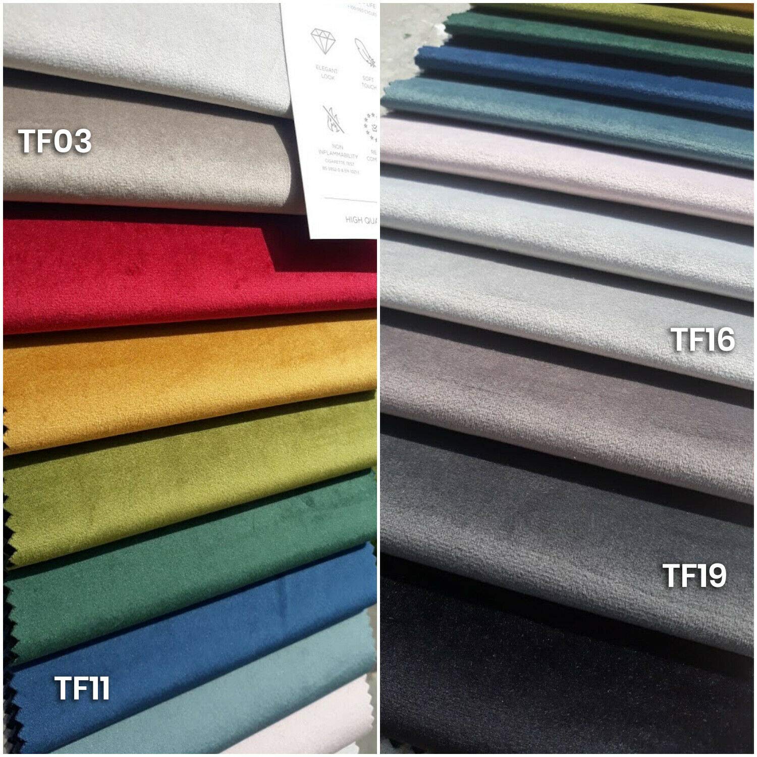 HEKO PANELS 10 Meter Velvettino Polsterstoff Möbelstoff Meterware Moon Grey | Bezugsstoff für Stühle, Eckbank, Sofa, Sessel, Velours-Stoff 142 cm breit, 350 g/m², UV-beständig