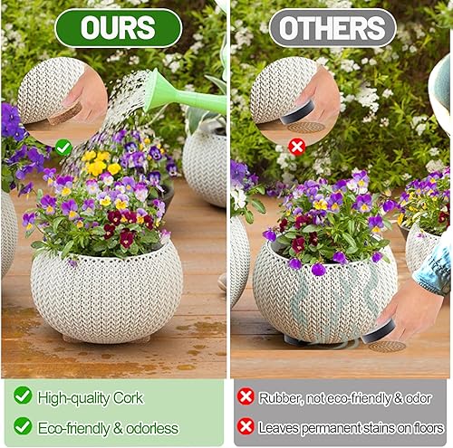 Miniatura 3 de 60 patas invisibles para macetas con superficie antideslizante, patas elevadoras de corcho resistentes para drenaje de macetas al aire libre,
