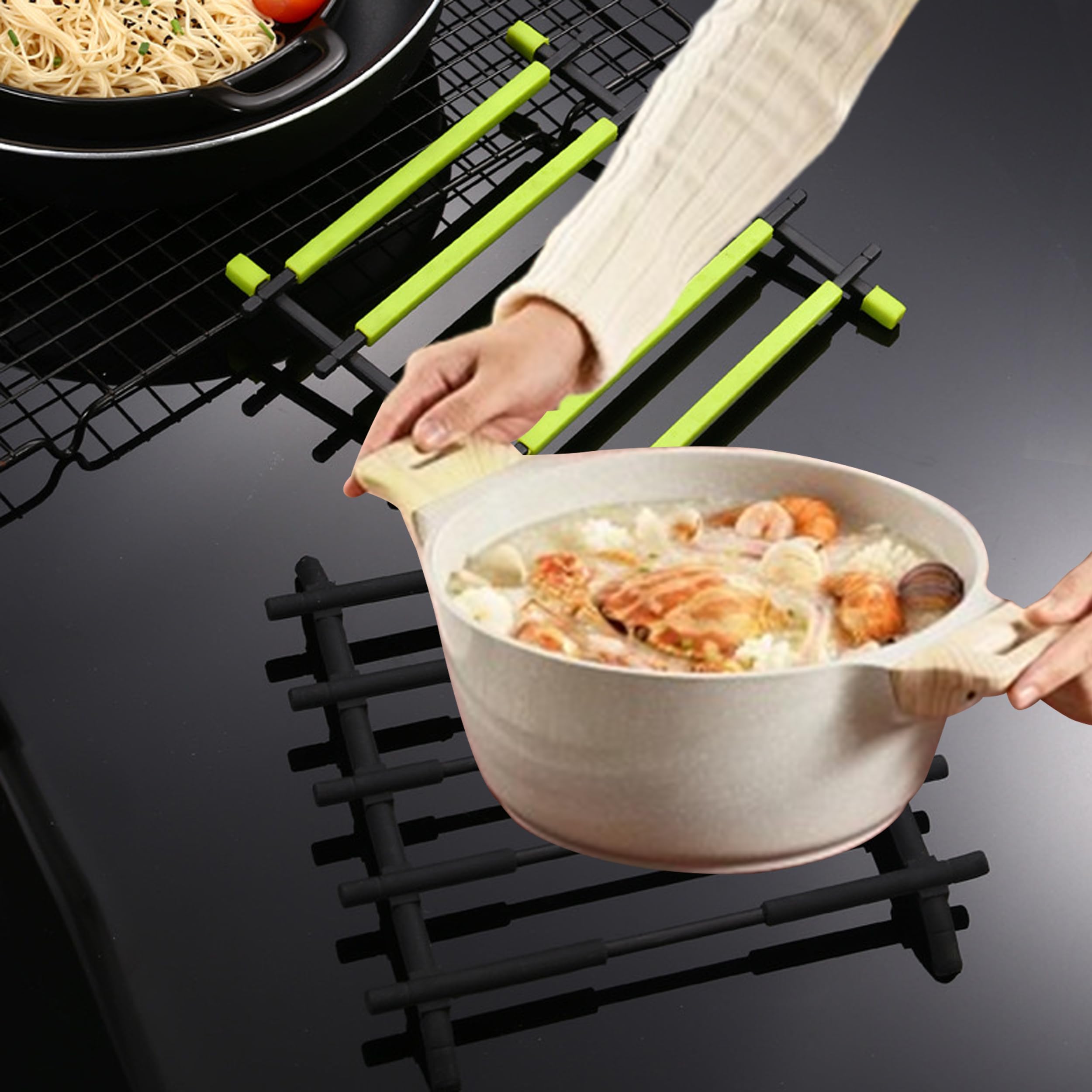 2 Pièces Dessous De Plat/sous-verre Résistant à La Chaleur En Acier