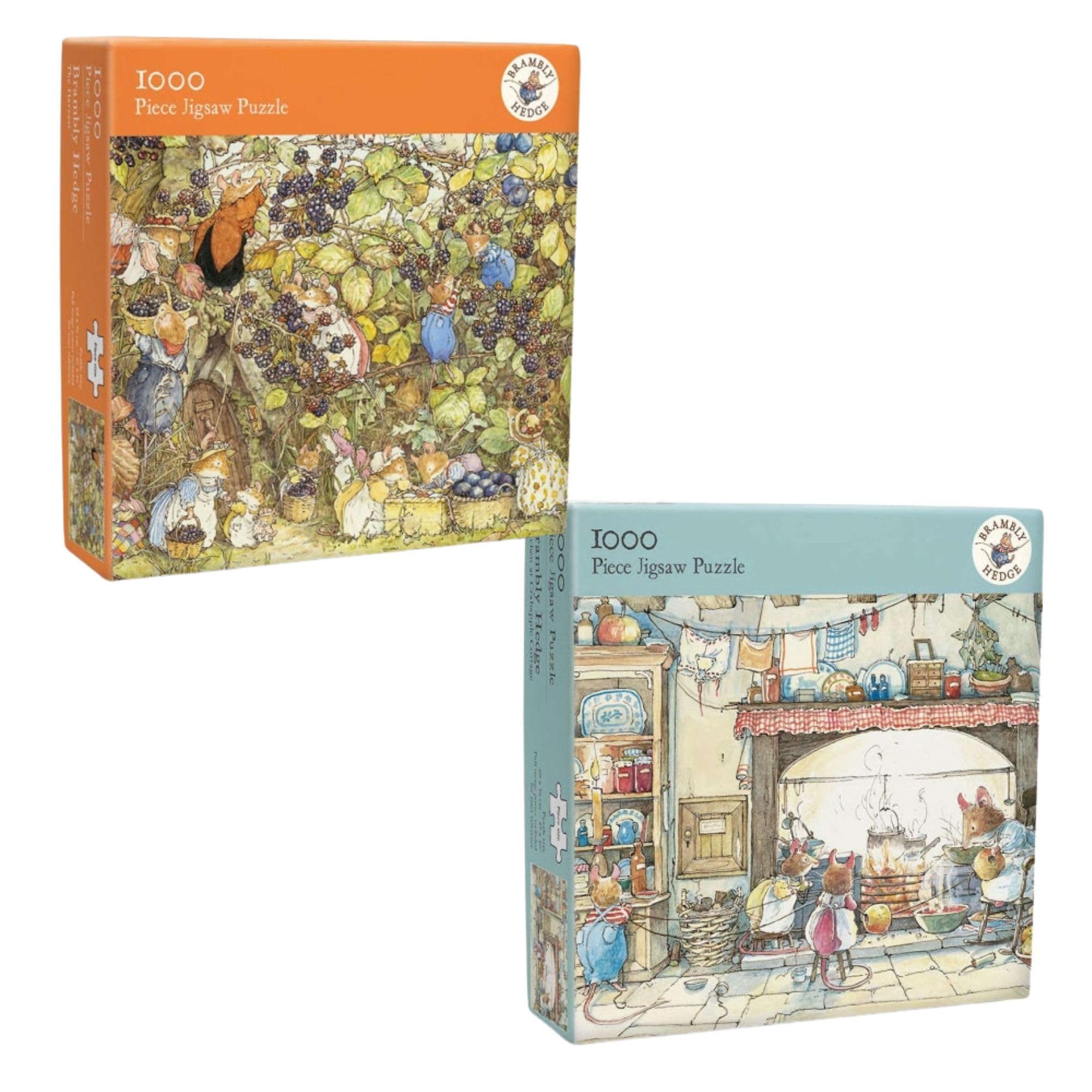 Museums & Galleries Brambly Haie – Lot de 2 puzzles de 1000 pièces pour adultes – Belles scènes de campagne illustrées – Cadeau pour les amateurs de nature et de livres