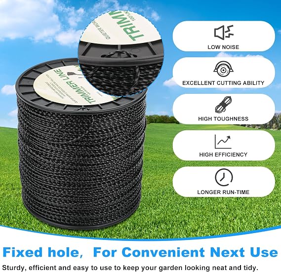 RO6G 5lb Weed Eater Line String,Twist Commerical String Trimmer Line,Weed Wacker String for Echo Black Diamond/String Trimmer Weed Trimmer (1722 FT, 0.095)