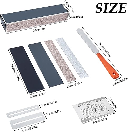 Miniatura 2 de MIECOO - Kit de herramientas de reparación de guitarra de 19 piezas con haz de nivelación de trastes de guitarra de 8 pulgadas, calibre de radio de