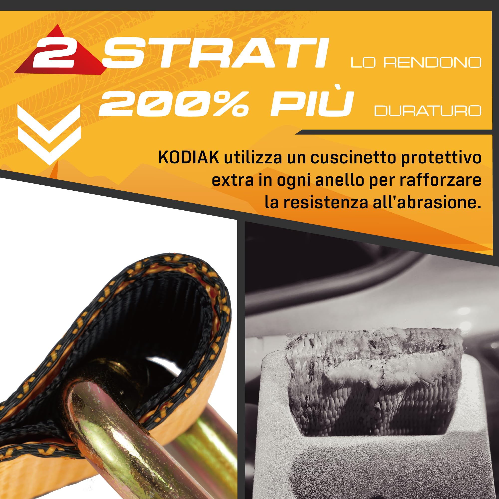 4 Cinghie per Ruote 50mm x 2.5m | Cinghia a Cricchetto 5000kg per Trasporto Veicoli | Con Cuscinetti Anti-Scorrimiento e Ganci Girevoli 360° | Certificato TÜV/GS e secondo DIN EN 12195-2