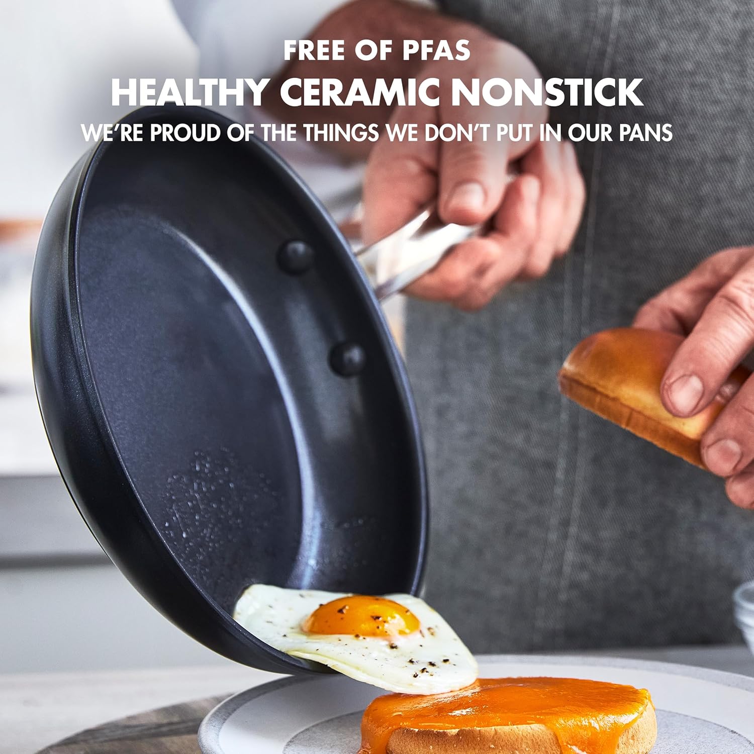 GreenPan Chatham Black Prime Midnight Nonstick Frying Pan with Lid, PFAS-Free
