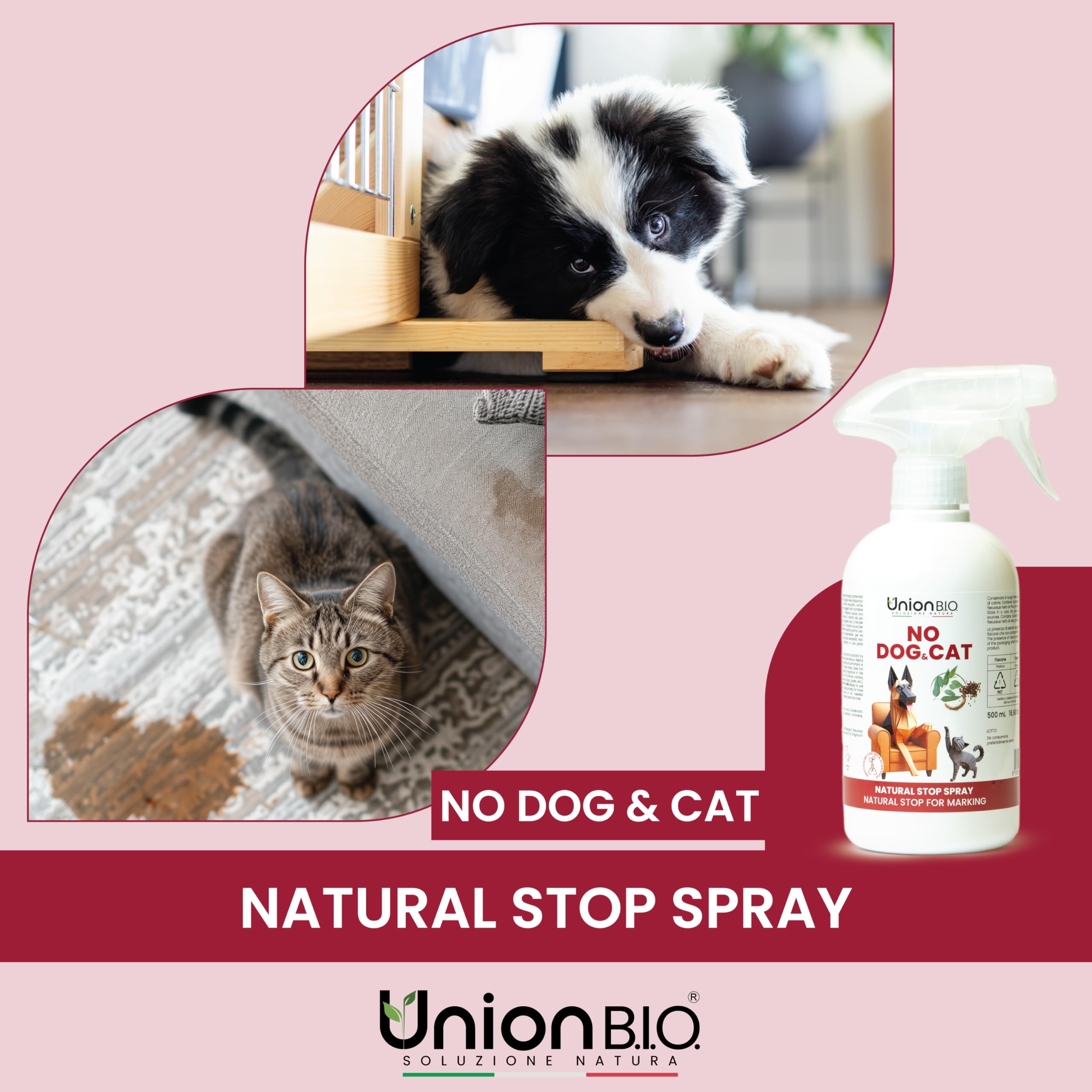 Union B.I.O. Soluzione Natura No Dog & Cat Spray Disabituante Cani e Gatti 500 ml