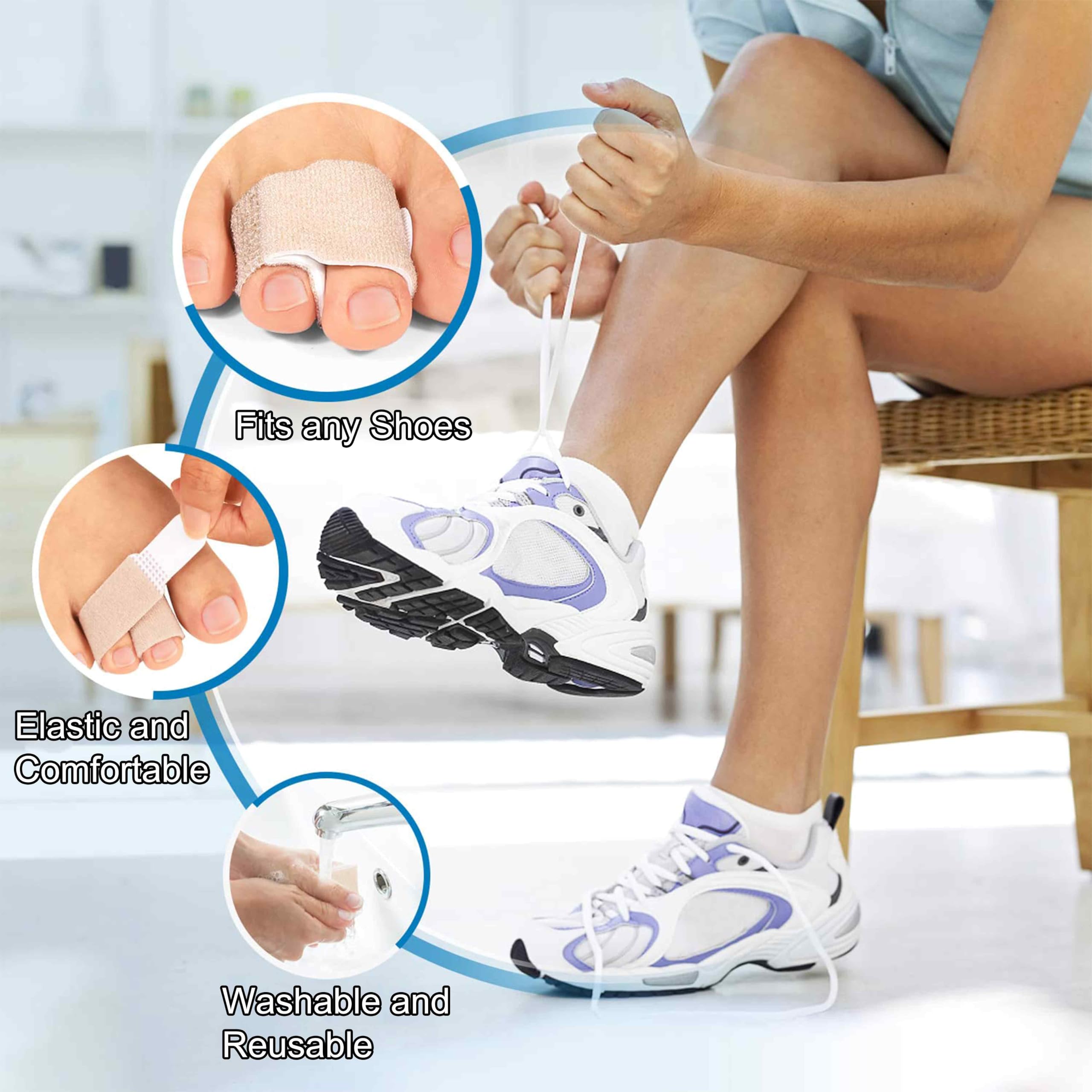 Corrector de Dedo Martillo, 8 pcs Férulas de Pie para Corregir Dedos Fracturados, Torcidos y Superpuestos, Incluye Vendajes Acolchados para Mayor Comodidad, ¡Mejora la Apariencia de tus Pies!