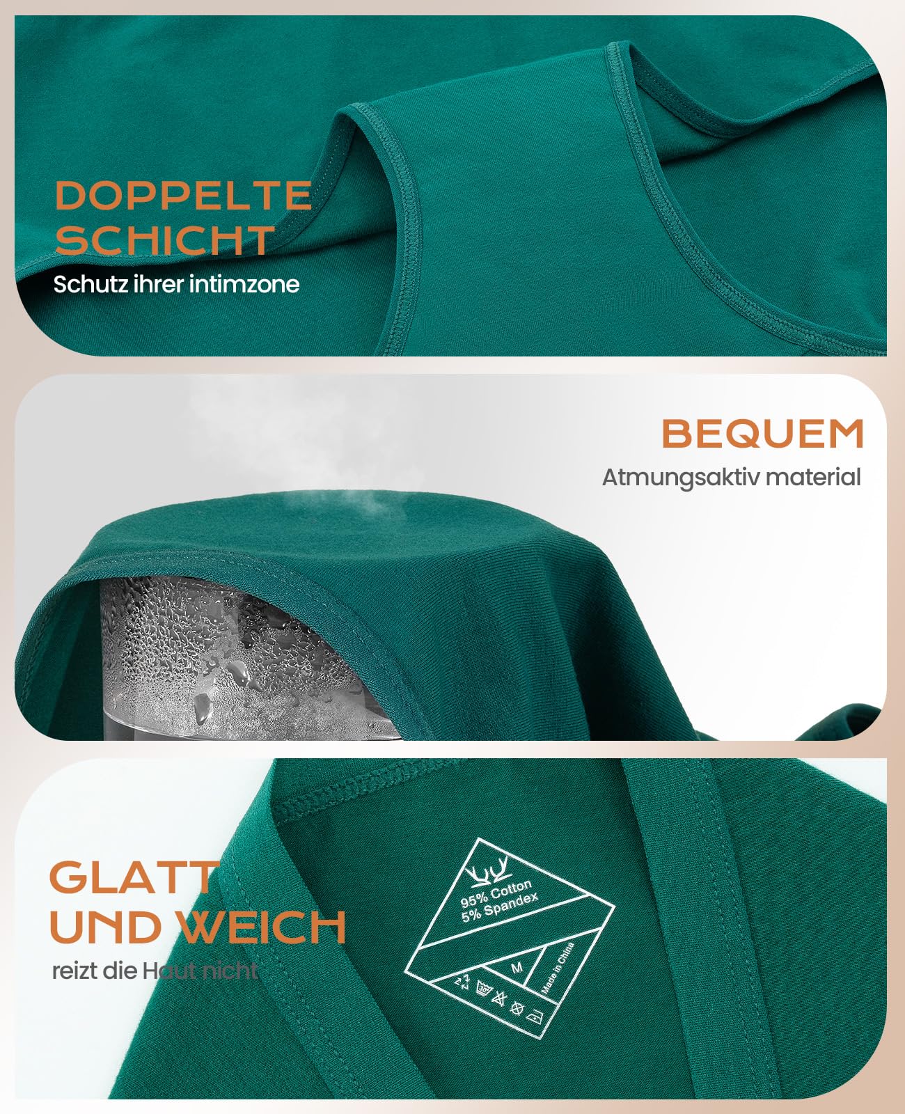 Ruixue Unterhosen Damen Baumwolle, 5er Pack Hohe Taille Unterwäsche Frauen Slips Damen Stretch Panties, Bequeme Slips Damen, Atmungsaktiv Panties
