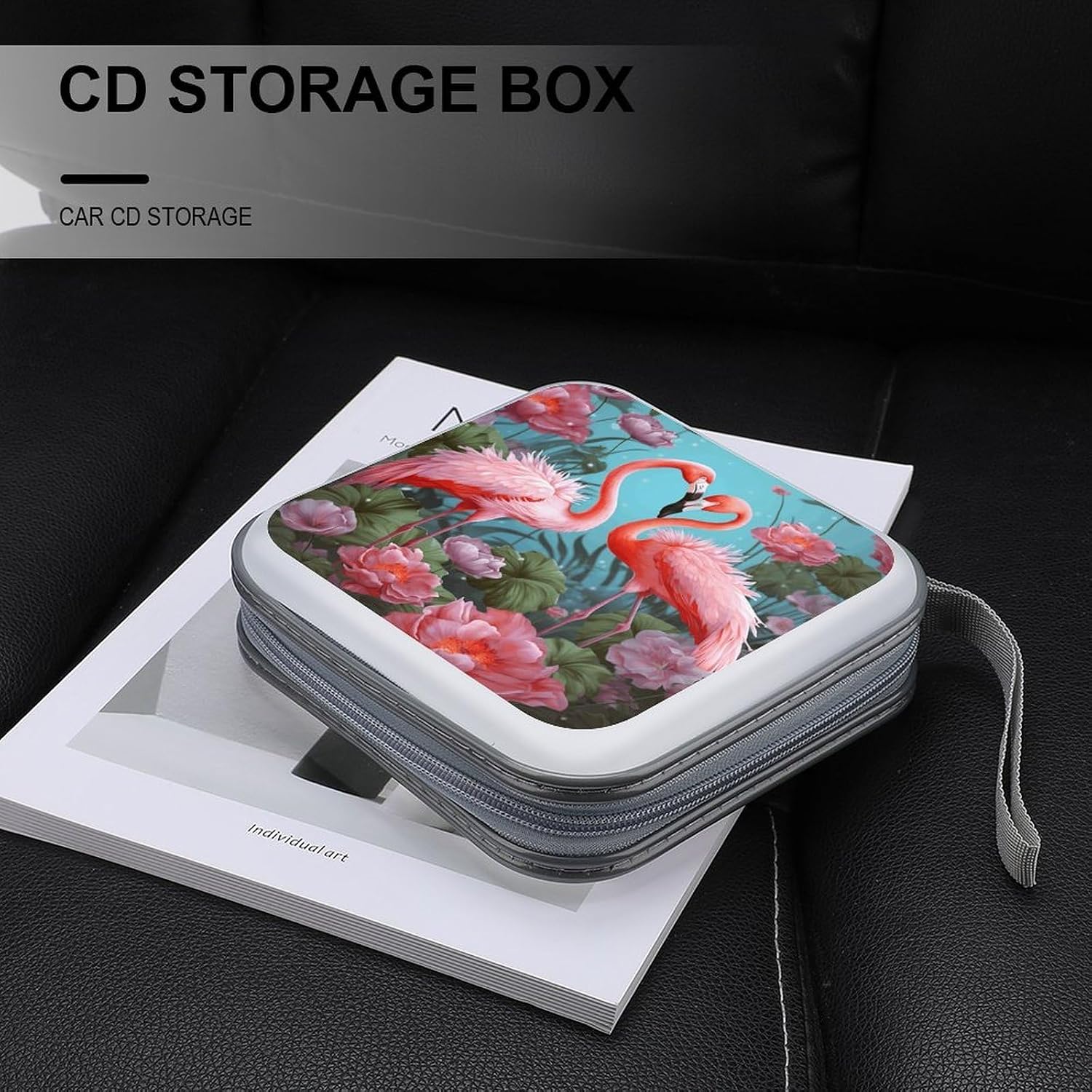 Flamingo Love Flowers CD Case CD Storage Box DVD Sleeves