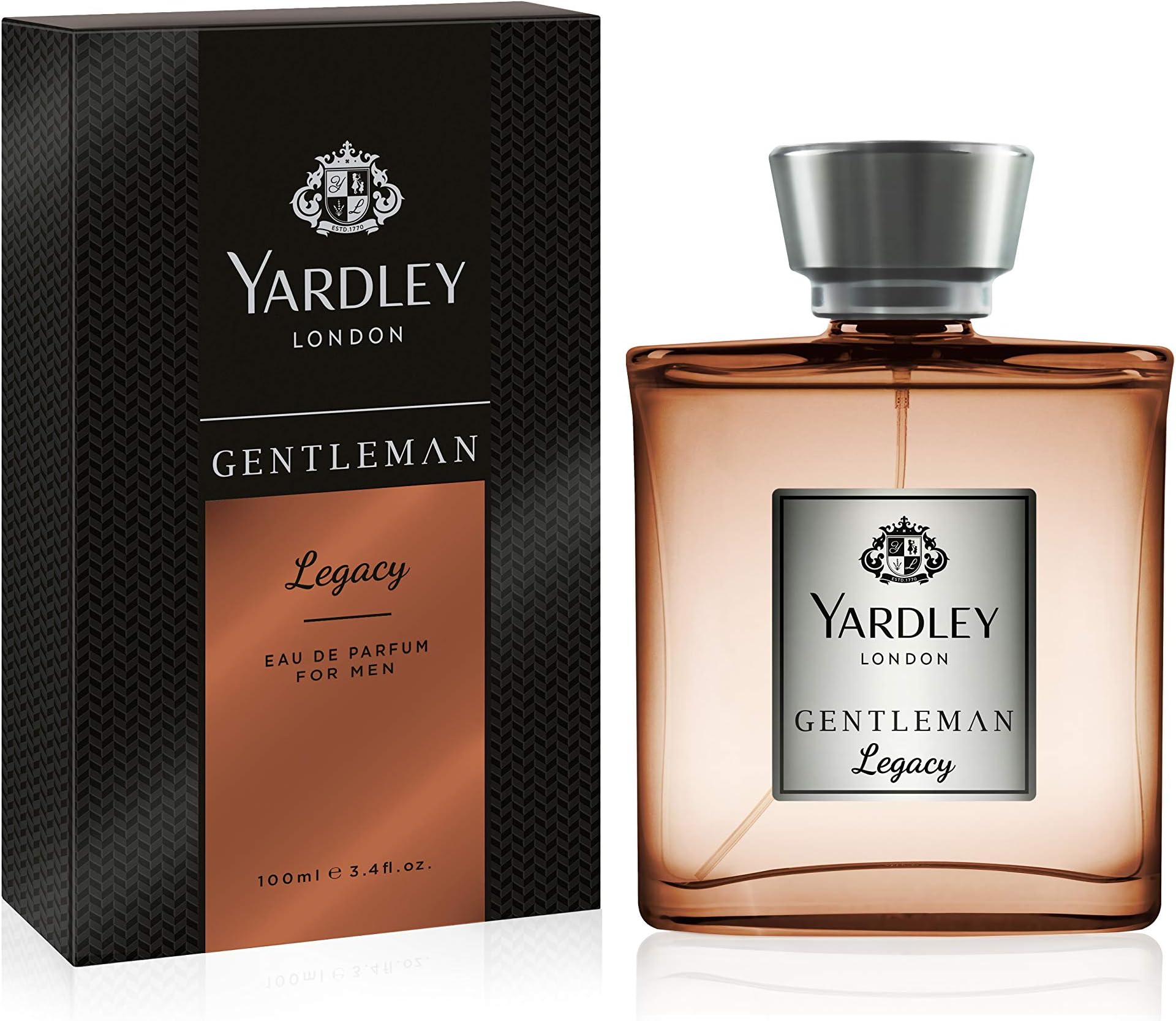 Yardley Gentleman Legacy Eau De Parfum - 100ml | Luxury Fragrance | Signature Notes Of Pink Pepper & M&arin | For Men