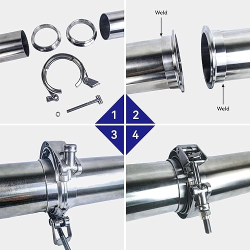 Miniatura 6 de HFS (R) Abrazadera de escape Turbo de acero inoxidable 304 de liberación rápida (3.0in)