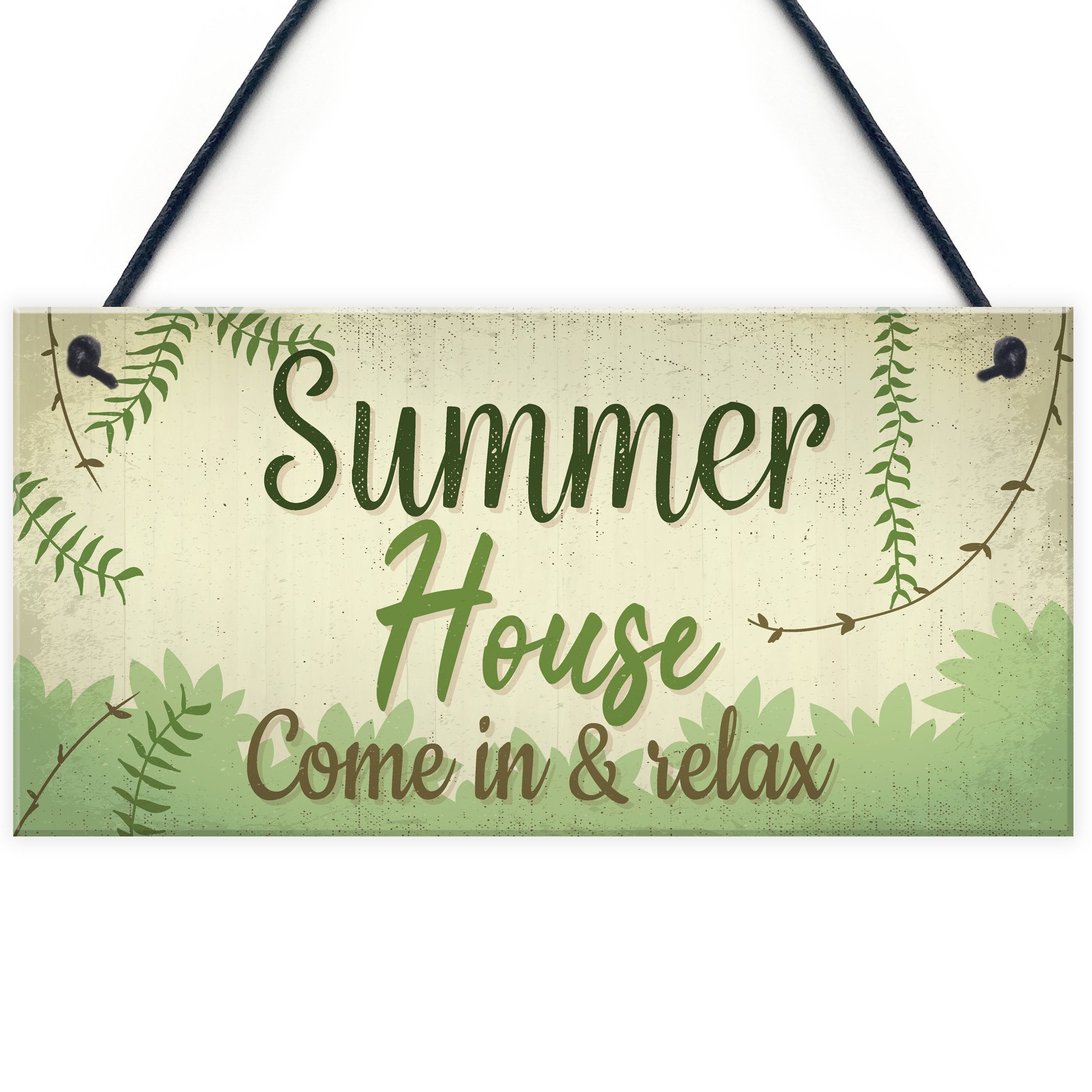 RED OCEAN Welcome Summer House Plaque Shed Garden Sign Outdoor Decor Mum Dad Nan Birthday Friendship