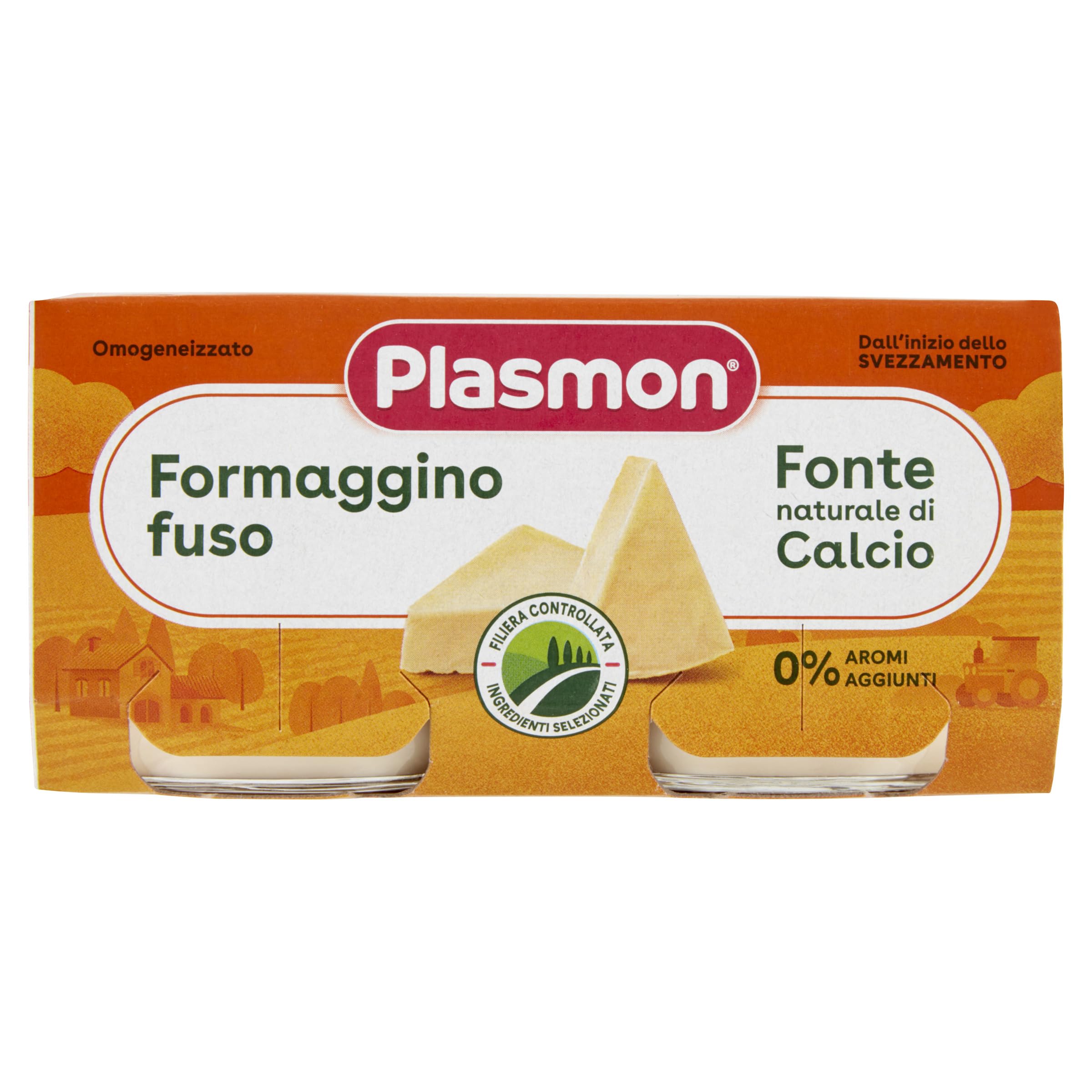 Plasmon Omogeneizzato Formaggino Fuso Classico - 2x80 g (12 Pezzi)