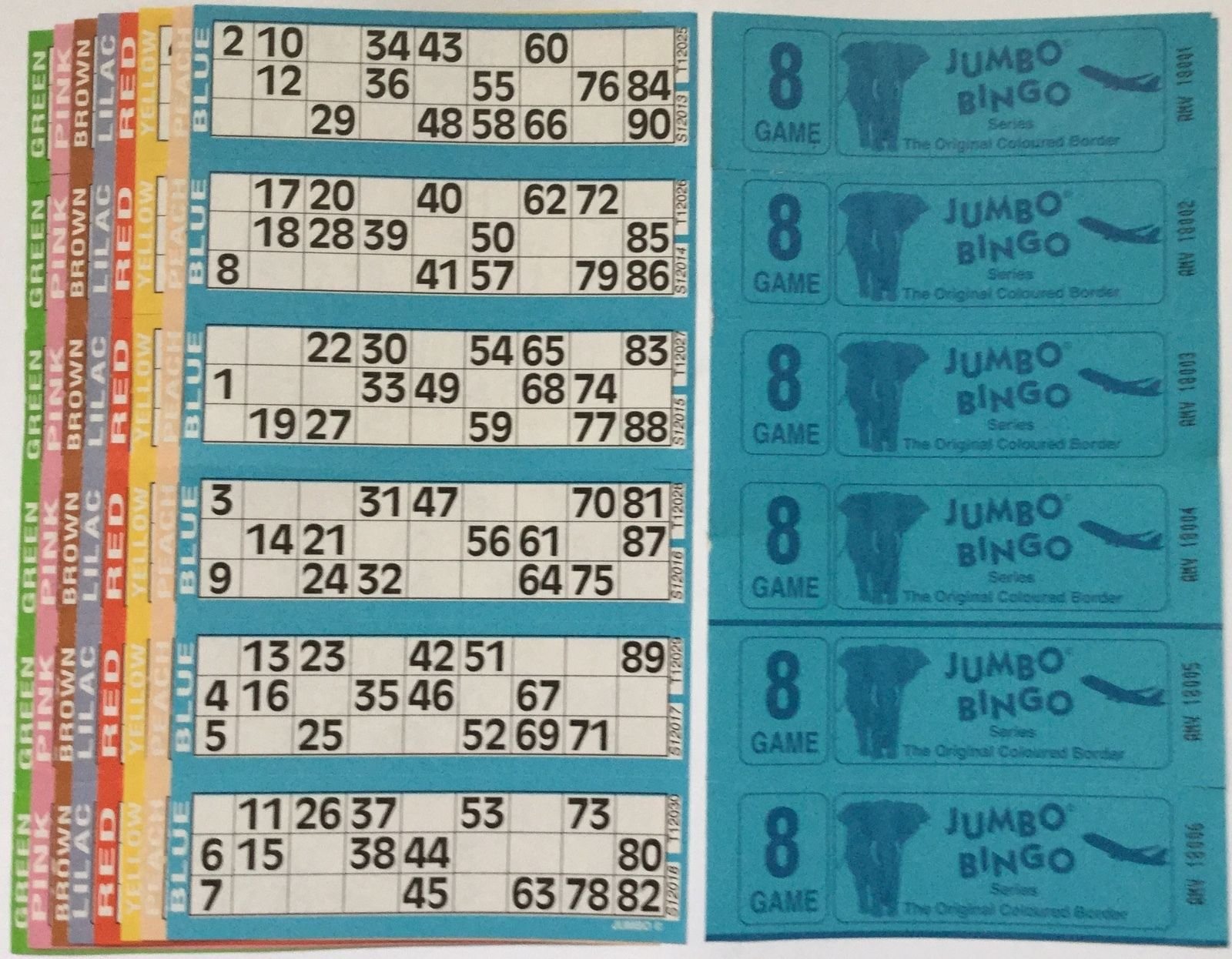 Jumbo 12000 8 PAGE GAMES BINGO TICKETS 6 TO VIEW BINGO BOOKS