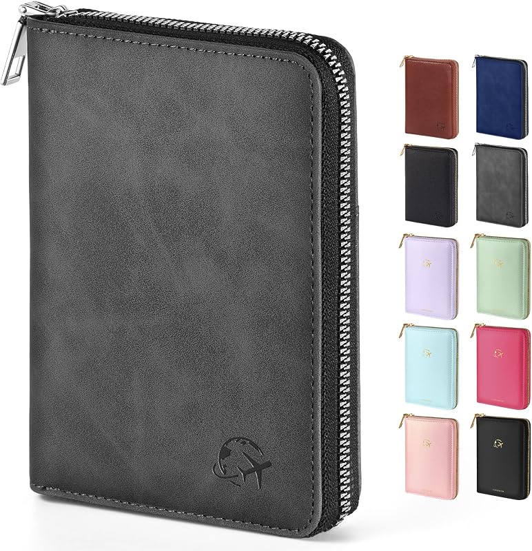 Safe Zipper Passport Holder Cover, Passport Wallet for Travel