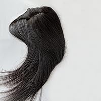 Vista 6 de MorningWigs Toppers para mujer, 100% cabello humano Remy, 5.5 x 5.9 in, base de seda completa, cabello lacio para adelgazar la pérdida de cabello