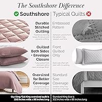 Vista 4 de Southshore Fine Living, Inc. Juego de edredón de tamaño King de gran tamaño, colcha de lavanda King/California con 2 fundas de almohada a juego