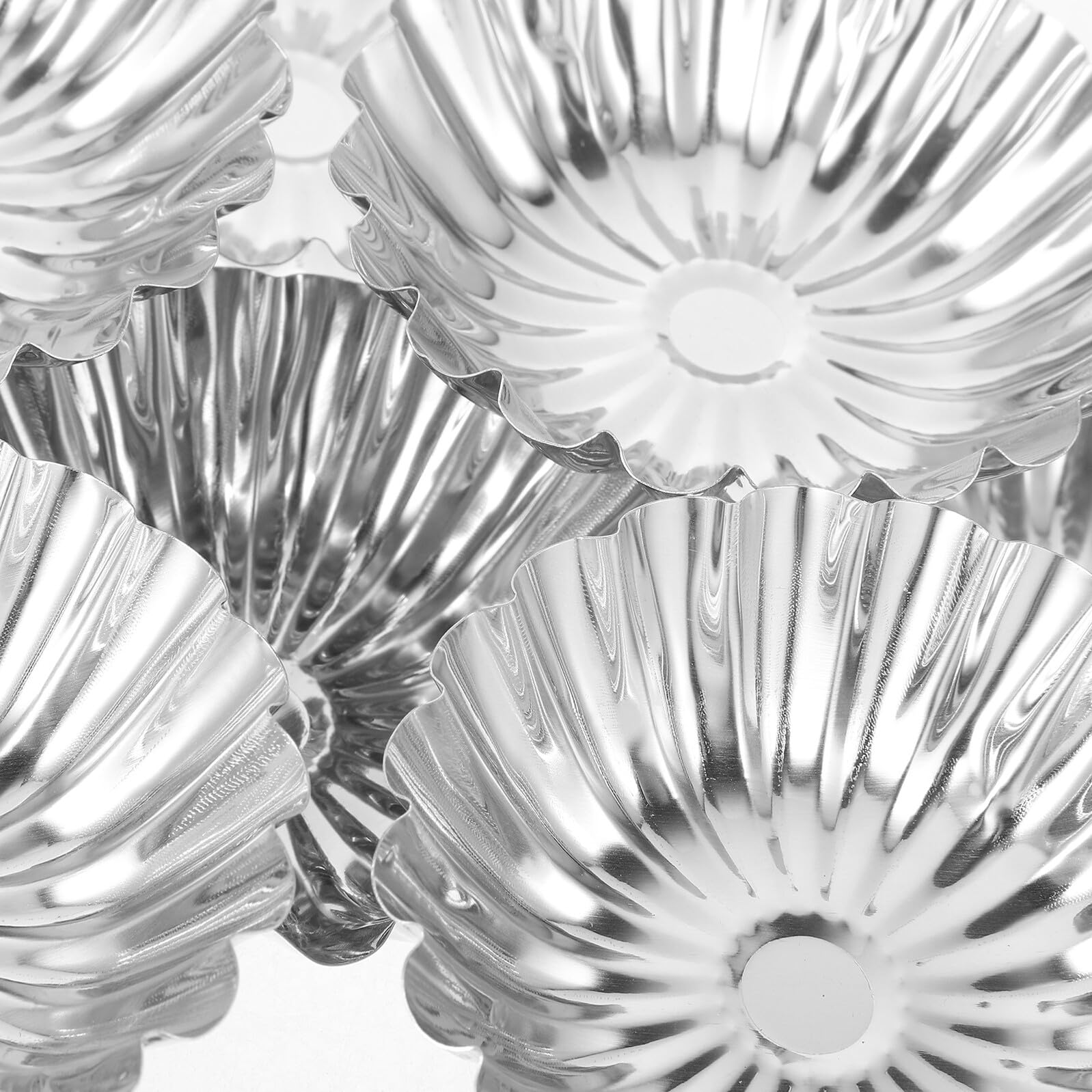 50 piezas Molde para Tartas Huevo Acero Inoxidable Reutilizables para Muffins Pudding y Repostería Casera Alta Conductividad Térmica