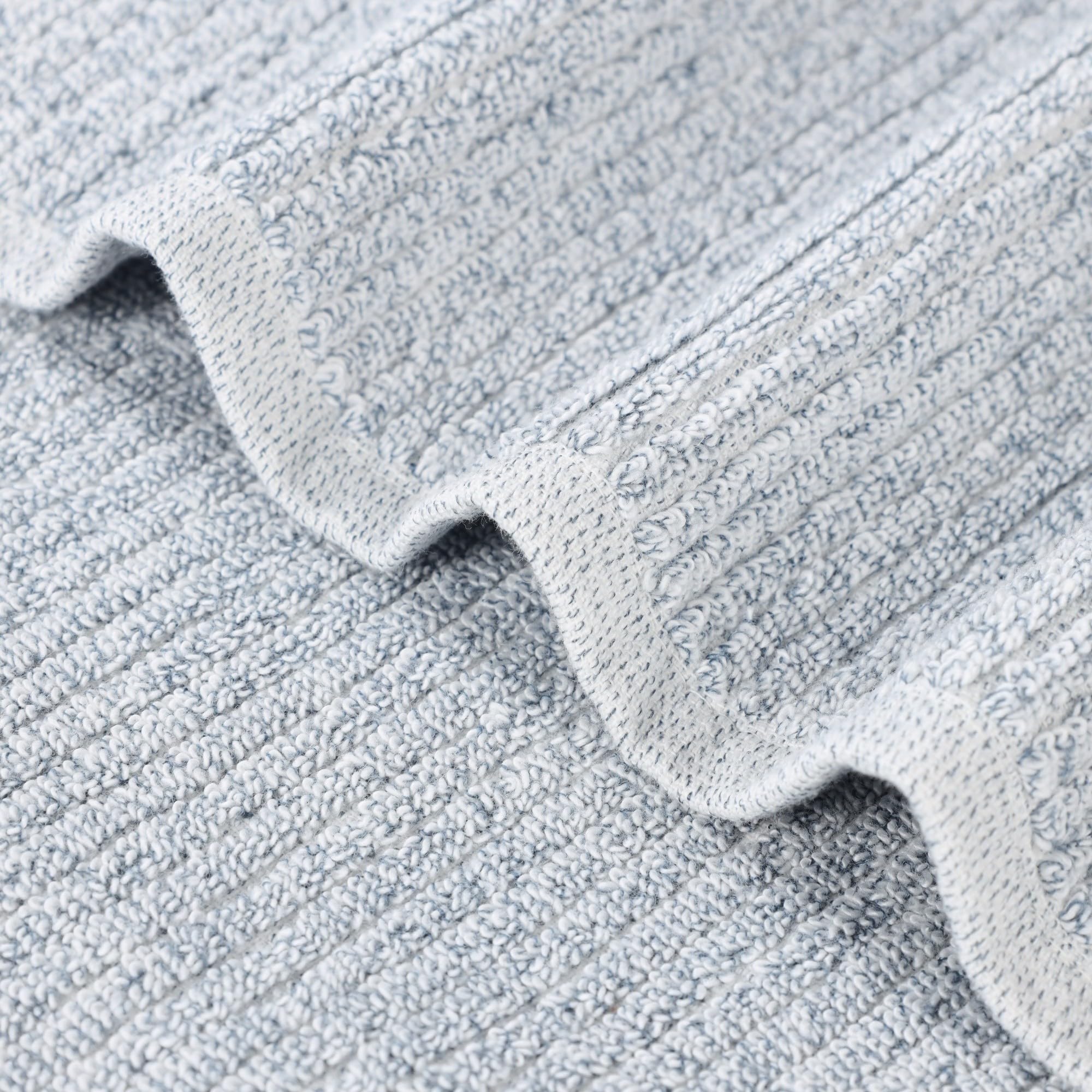Superior Destin - Toallas de mezcla de algodón de peso medio, para baño de invitados, baño, ducha, spa, felpa, secado rápido, toallas ultrasuaves, esenciales de baño, diseño acanalado, juego de 3