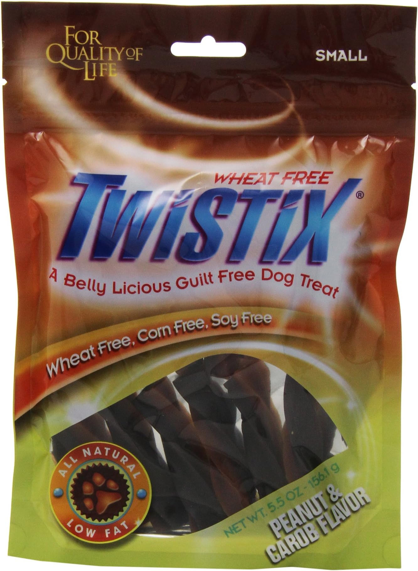 Dental Chews for Pets with Peanut Carob Flavor, Small, 156.1g