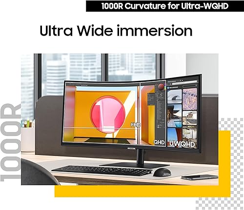 Miniatura 3 de Samsung 34” ViewFinity S65UC, Ultra-WQHD, 100Hz, AMD FreeSync™ HDR10, Monitor curvo con altavoces incorporados, USB-C, interruptor KVM