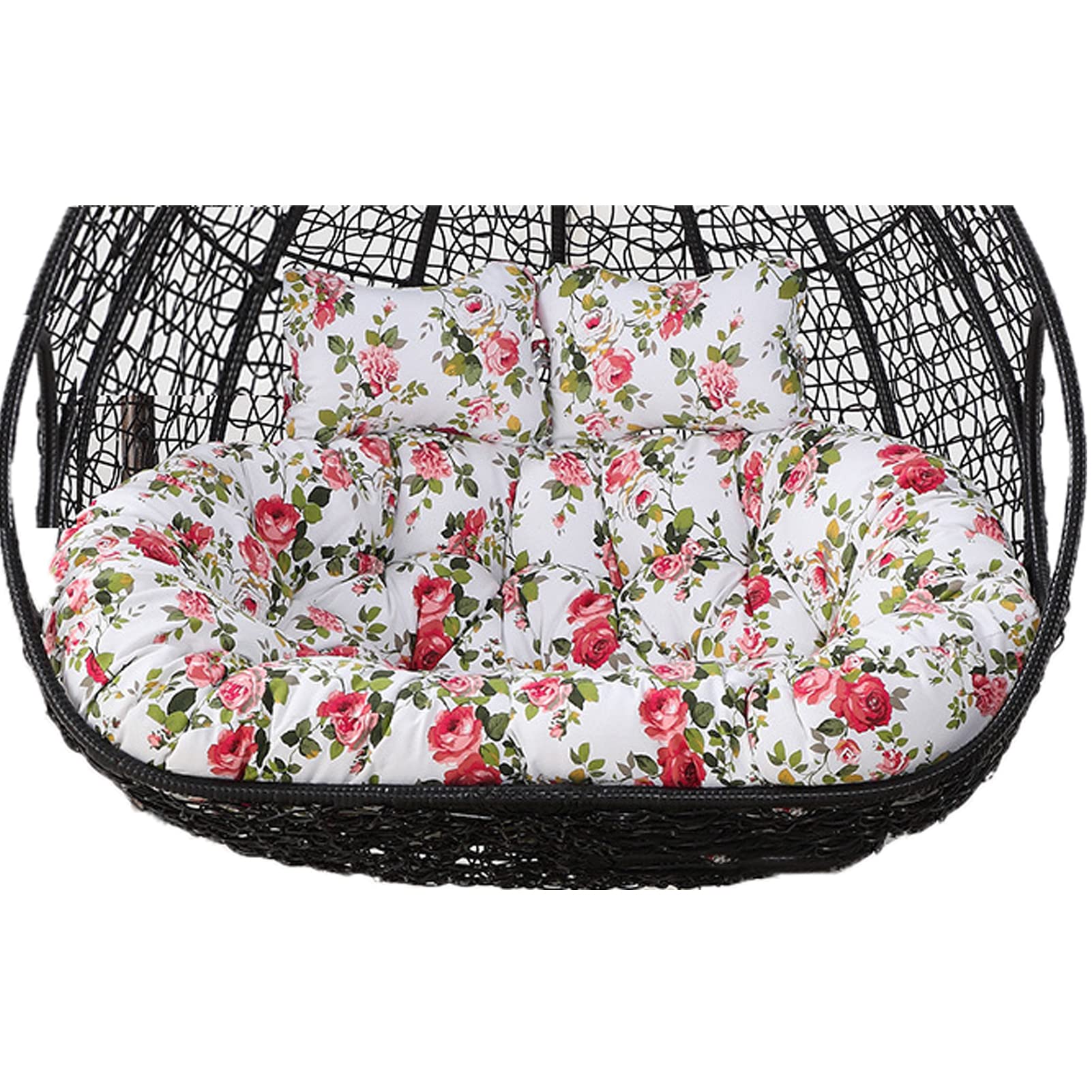 Egg cushion Double Hanging Swing Lounge Chair Soft Deep Cushion, Outdoor 2 Seater Swing Chair Pad with Ties,Fully Filling, Not Collapse(A)